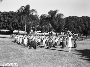 Queensland State Archives 1646 Milton State School physical education activity Brisbane April 1951