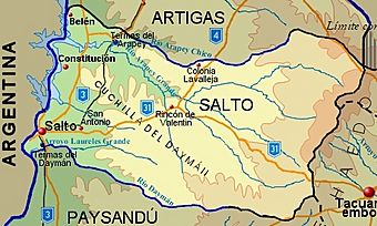 Salto Department map