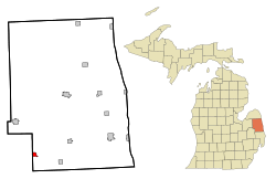 Location of Brown City, Michigan
