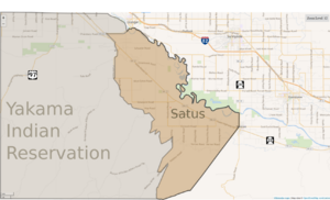 Satus location in Yakama Indian Reservation