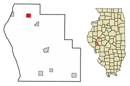 Location of Bluffs in Scott County, Illinois.
