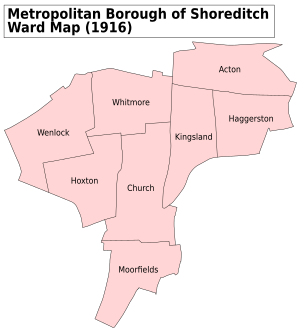 Shoreditch Met. B Ward Map 1916