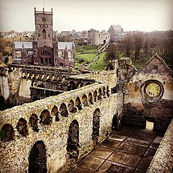 St Davids Cathedral viewed from the Bishops Palace