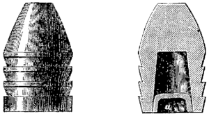 T3- d491 - Fig. 356 et 357. — Balle à culot et coupe verticale de cette balle