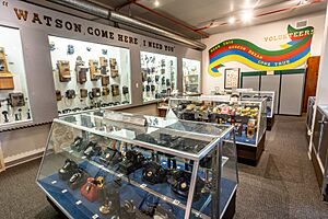 Telephone displays at the Telephone Museum of New Mexico