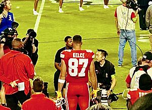 Travis Kelce KC Chiefs 2023 season (cropped)