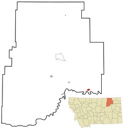 Location of Frazer, Montana