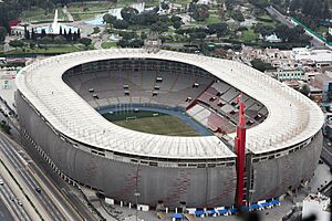 Vista aérea del estadio nacional del Perú (2021)