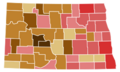 1921 North Dakota gubernatorial recall election results map by county