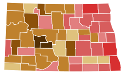 1921 North Dakota gubernatorial recall election results map by county.svg