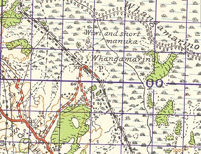 1942 Whangamarino railway station N52 one inch map.jpg