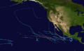 1997 Pacific hurricane season summary map