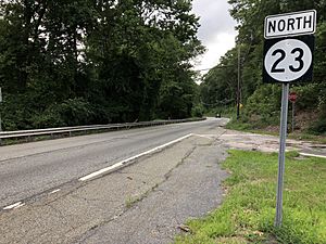 2018-07-24 18 04 02 View north along New Jersey State Route 23 at New City Road in West Milford Township, Passaic County, New Jersey