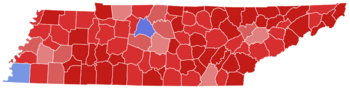2024 United States Senate election in Tennessee results map by county