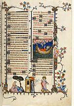 2 Jean Pucelle. Belleville Breviary, 1323-26. Bibliotheque Nationale, Paris. (MS. Lat. 10484, folio 37 recto)