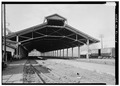 3-4 VIEW LOOKING NORTHWEST - Louisville and Nashville Railroad, Union Station Train Shed, Water Street, opposite Lee Street, Montgomery, Montgomery County, AL HAER ALA,51-MONG,23A-6