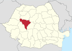 Location of Alba County in Romania