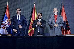 Aleksandar Vučić, Zoran Zaev & Edi Rama Open Balkan 29 07 2021