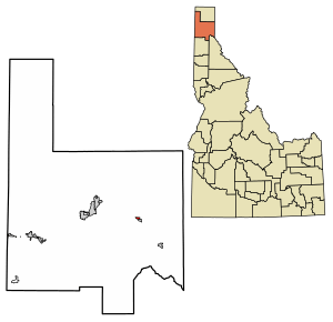 Location of Hope in Bonner County, Idaho.