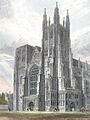 Canterbury Cathedral, view of the Western Towers engraved by J.LeKeux after a picture by G.Cattermole, 1821 edited