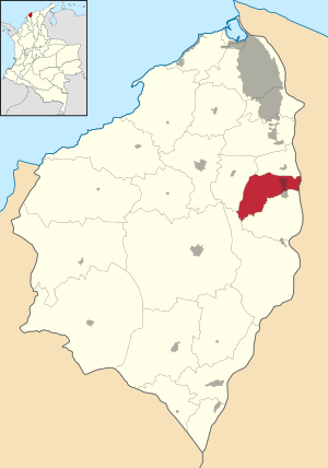 Location of the municipality and town of Santo Tomás, Atlantico in the Atlántico Department of Colombia