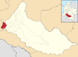 Location of the municipality and town of San José del Fragua in the Caquetá Department of Colombia