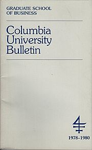 Columbia University Bulletin Graduate School of Business 1978 1980