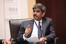D Shivakumar, Member of the Board, Nokia, Finland, making a point on free and fair trade (8268146636).jpg