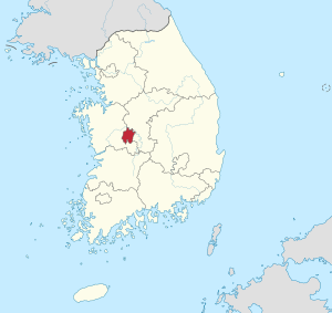 Daejeon-gwangyeoksi in South Korea.svg