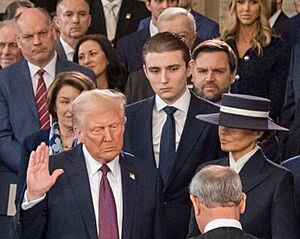Donald Trump takes the oath of office (2025) (for pic Barron Trump)