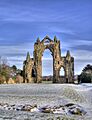 Gisborough priory snow portrait