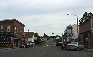 Looking east at downtown Glidden