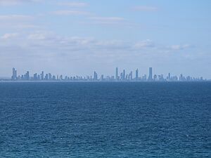 Goldcoast skyline seen from Coolangatta