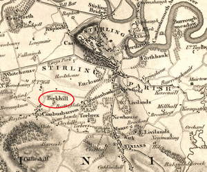 Grassom, John Stirling Map Birkhill Highlighted