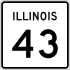 Illinois Route 43 marker