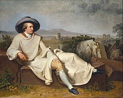 Johann Heinrich Wilhelm Tischbein - Goethe in the Roman Campagna - Google Art Project