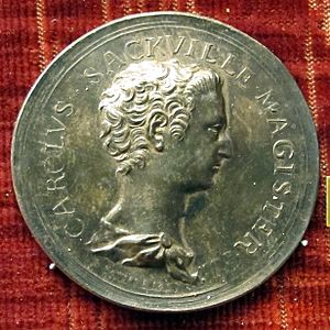 Johann lorenz natter, medaglia di charles sackville, XVIII sec., arg.