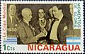 Jules Rimet presents 1930 FIFA Cup to Raúl Jude 1974 stamp of Nicaragua