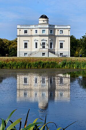 King's Observatory, Kew, south view from the pond
