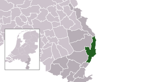 Highlighted position of Venlo in a municipal map of Limburg