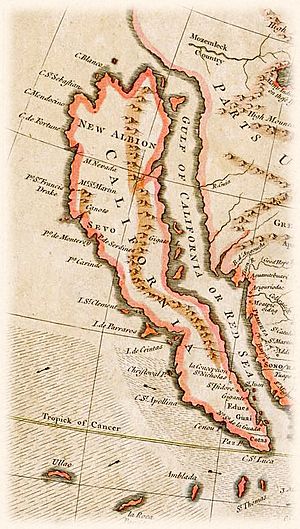 Map of California as an island R.W. Seale 1745