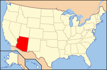 Map of USA AZ