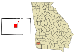 Location in Miller County and the state of Georgia