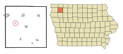 Location of Archer, Iowa