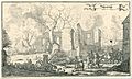 Overmeer, verwoest door de Fransen in 1672 Overmeer (titel op object) Reeks van dertien afbeeldingen van de dorpen en kastelen in de provincie Utrecht door de Fransen in 1672 verwoest (serietitel), RP-P-OB-77.095