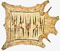 Painted hide with geometric motivfs, Illinois Confed, 18th C.