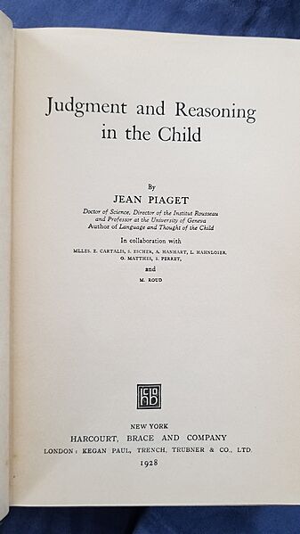 Piaget first edition copyright page