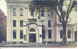 Postcard of the Original Exterior of the Chemung Canal Bank
