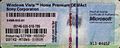 Proof of License Certificate of Authenticity for Windows Vista Home Premium OEM
