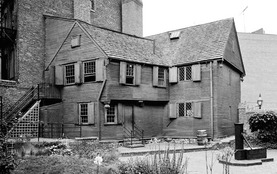 Rear elevation, facing west - Paul Revere House, 19 North Square, Boston, Suffolk County, MA HABS MASS,13-BOST,26-3 crop